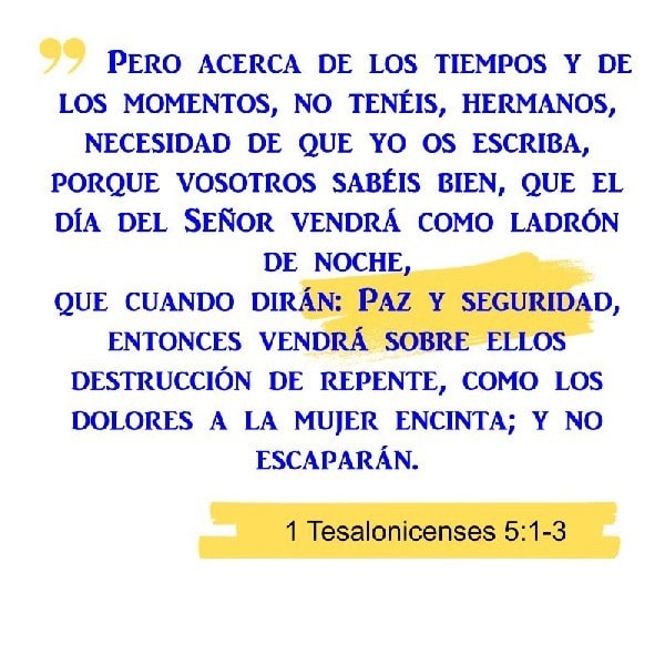 1 Tesalonicenses 5:1-3